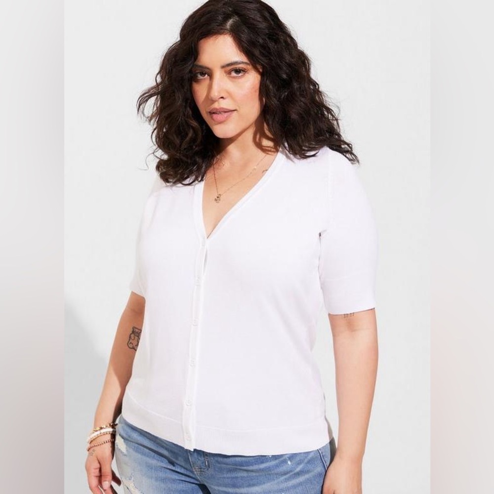 Torrid NWT 3x - white vneck sexy cardigan